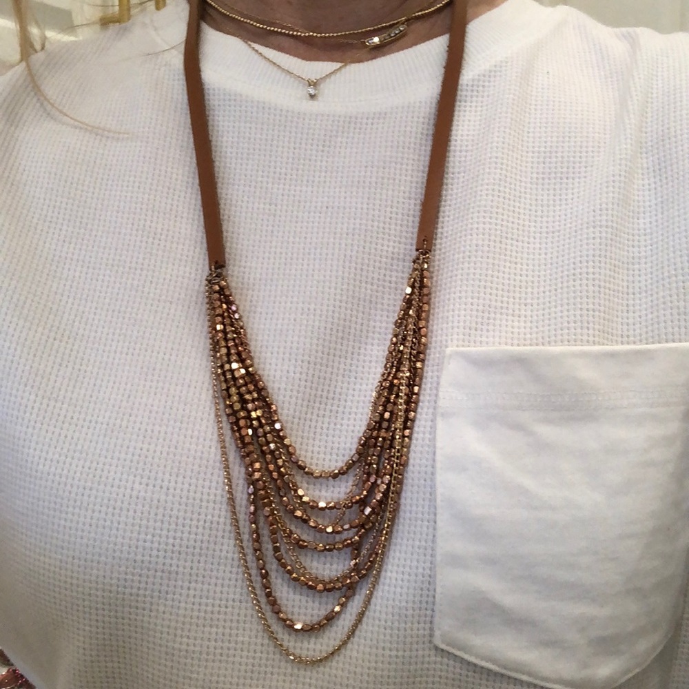 Trades of Hope leather / gold necklace NWOT